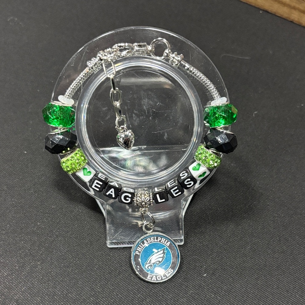 Philadelphia Eagles Charm Bracelet - Green and Black